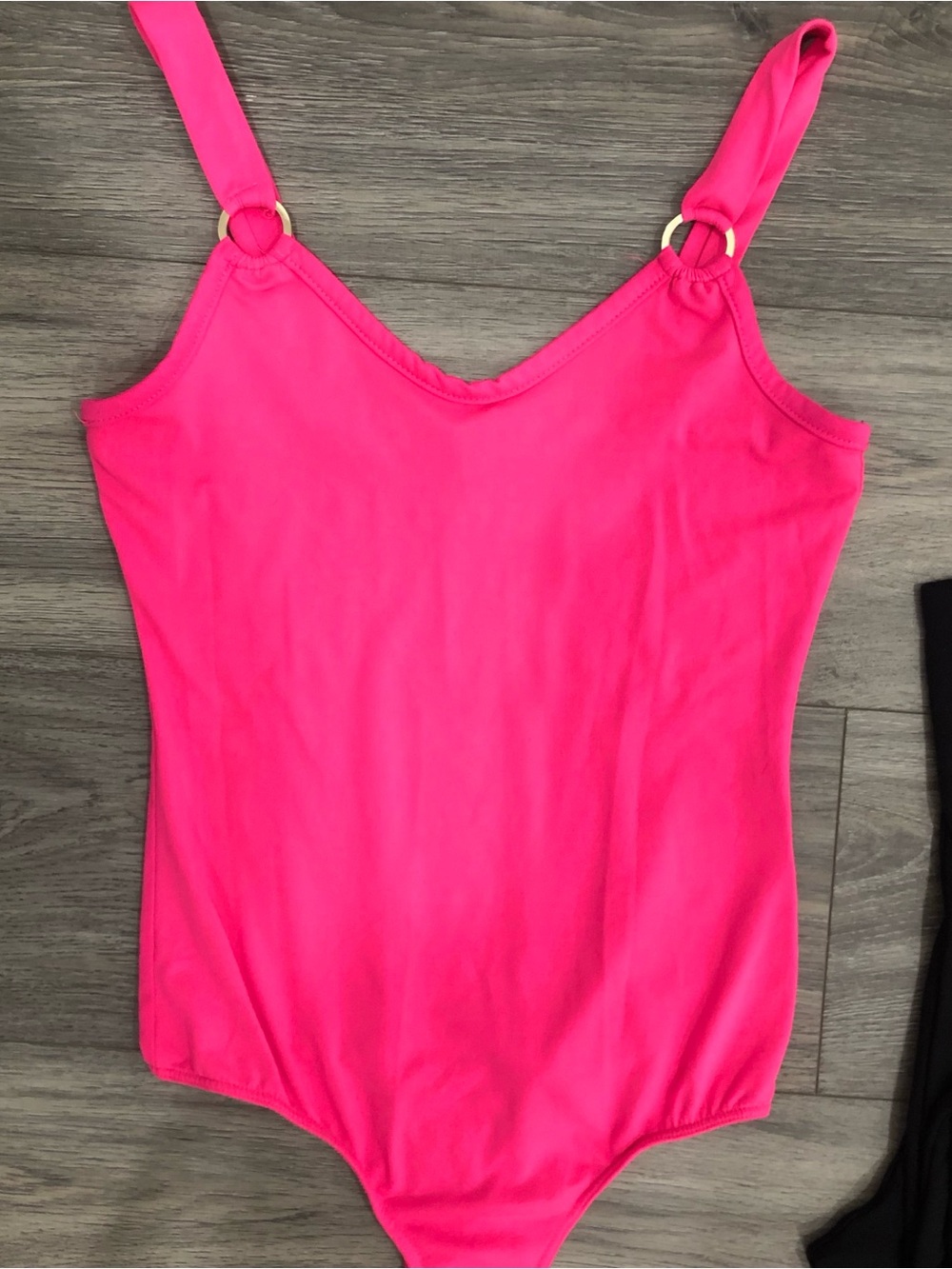 G by Guess Hot Pink Ring-Detail Tank Bodysuit
